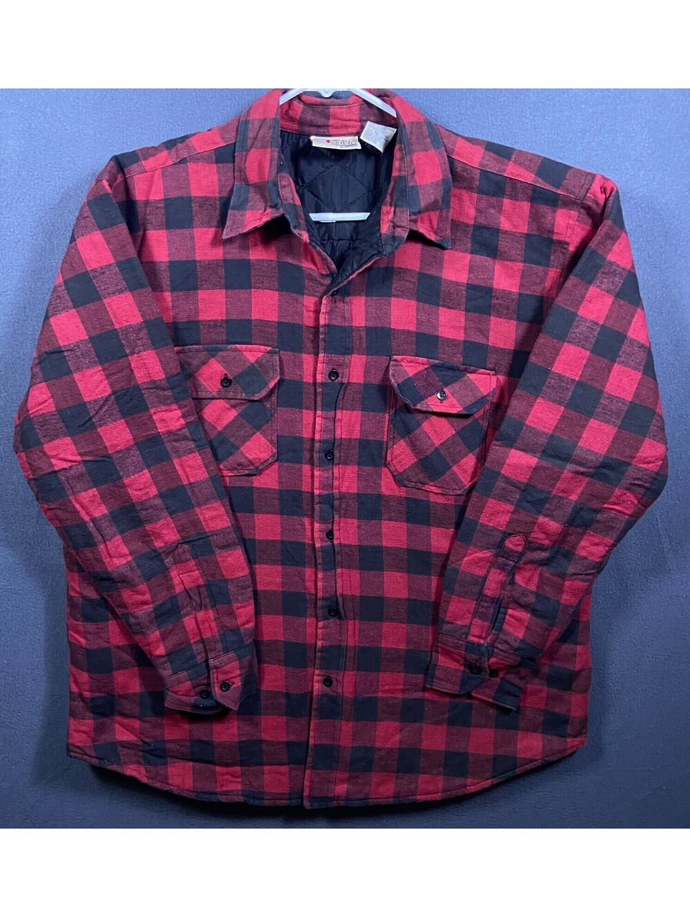 Vintage Sports Afield Jacket Men XL Red Plaid Buffalo Flannel Lined Workwear VTG